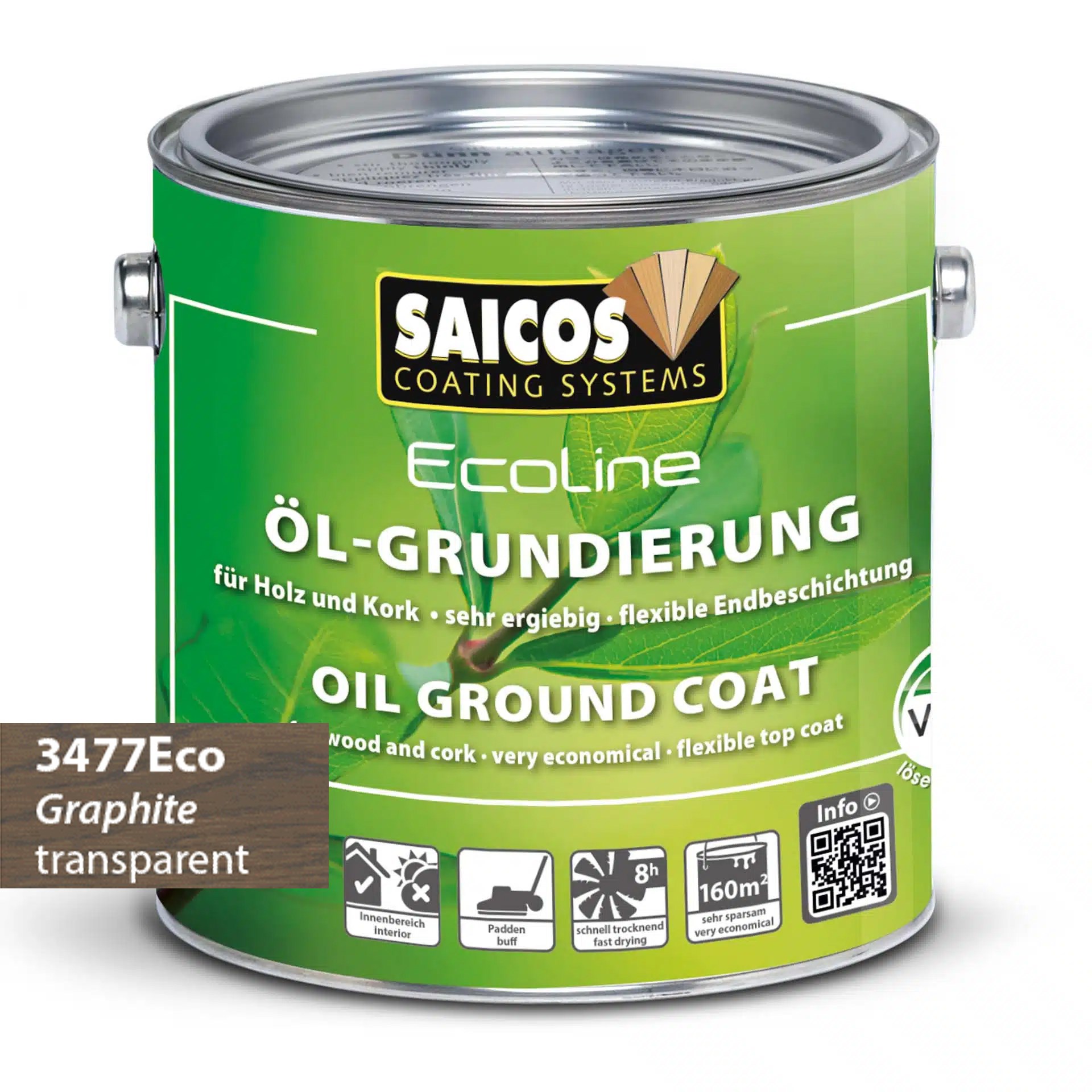 Afbeelding van Saicos Ecoline Oil Ground Coat Grafiet (3477) 0.75L