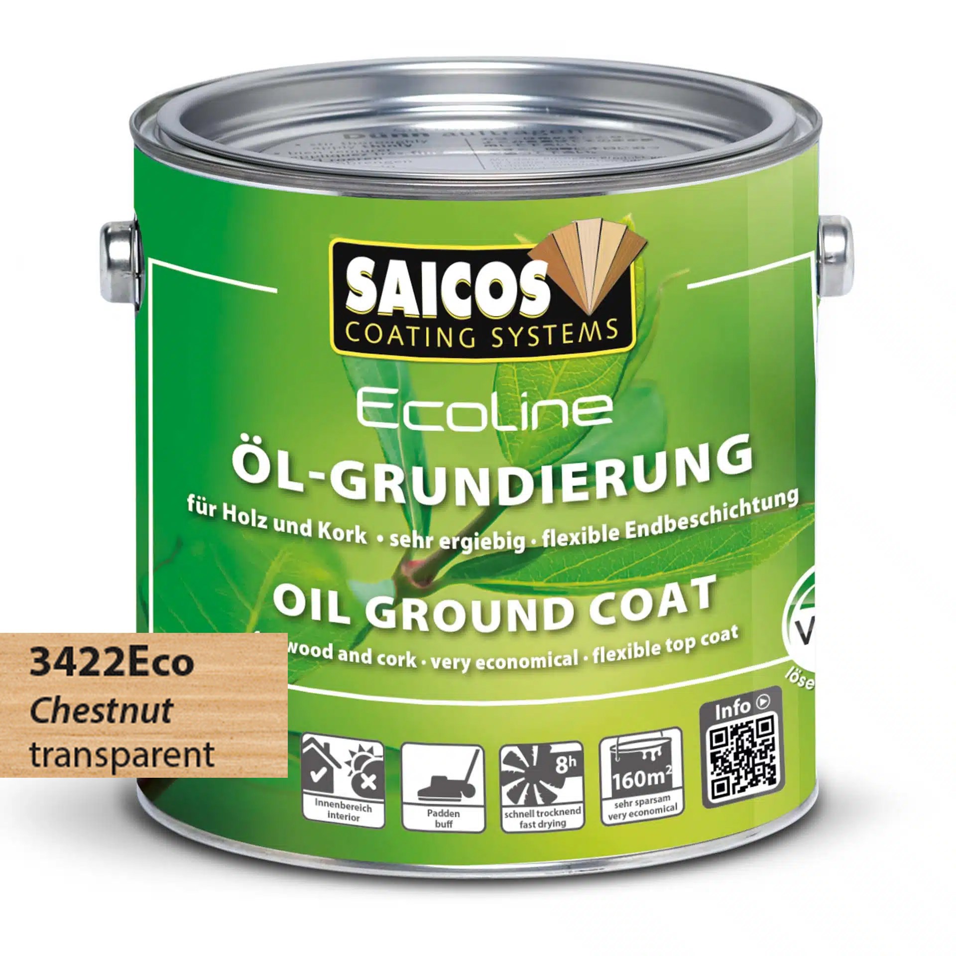 Afbeelding van Saicos Ecoline Oil Ground Coat Kastanje (3422) 0.75L