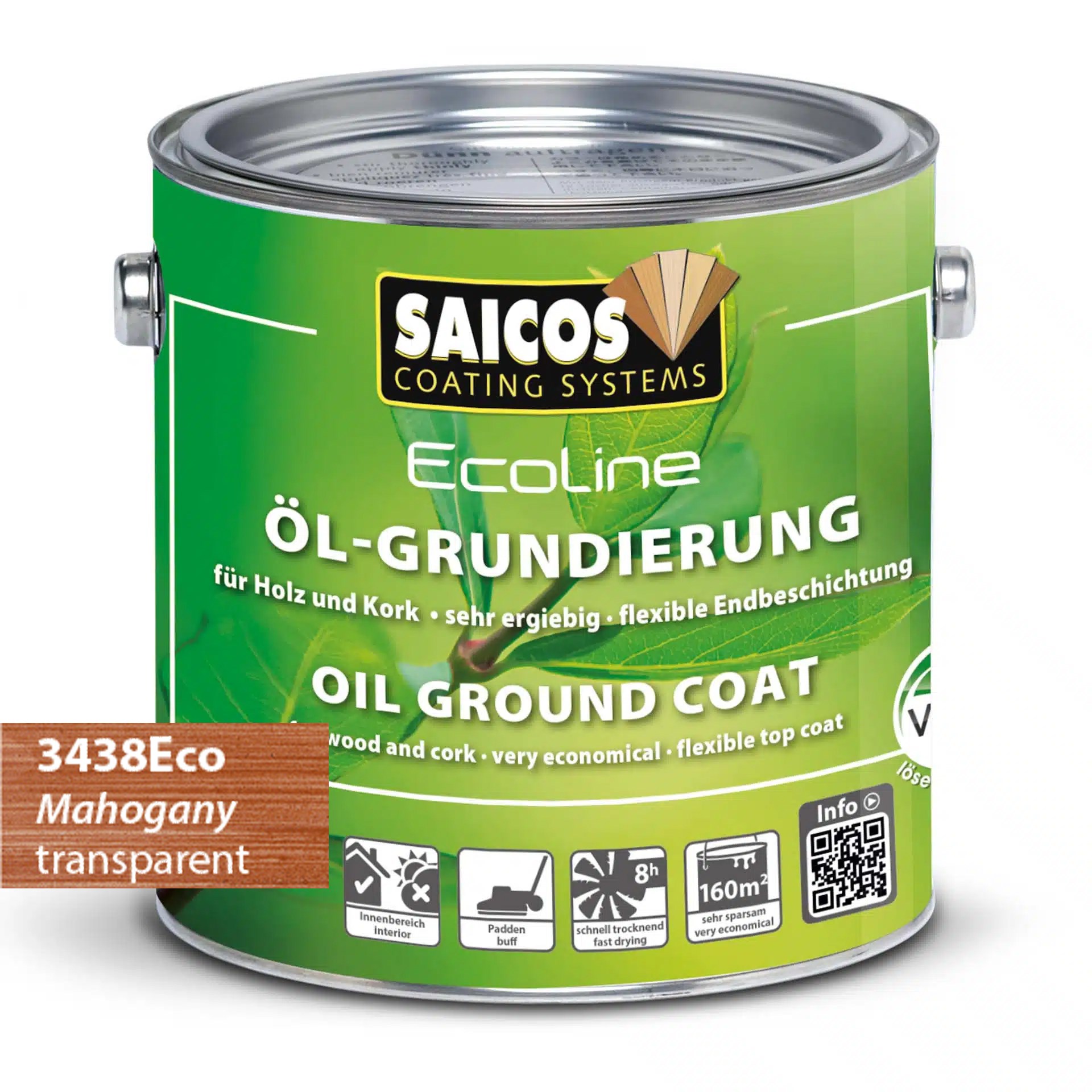 Afbeelding van Saicos Ecoline Oil Ground Coat Mahonie (3438) 0.75L