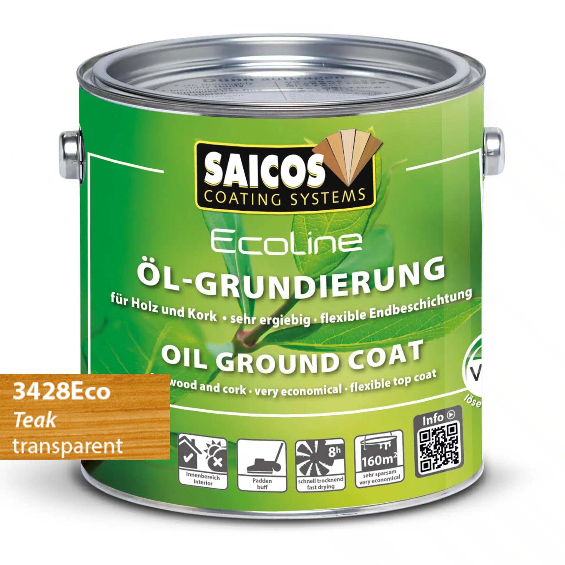 Afbeelding van Saicos Ecoline Oil Ground Coat Teak (3428) 0.75L