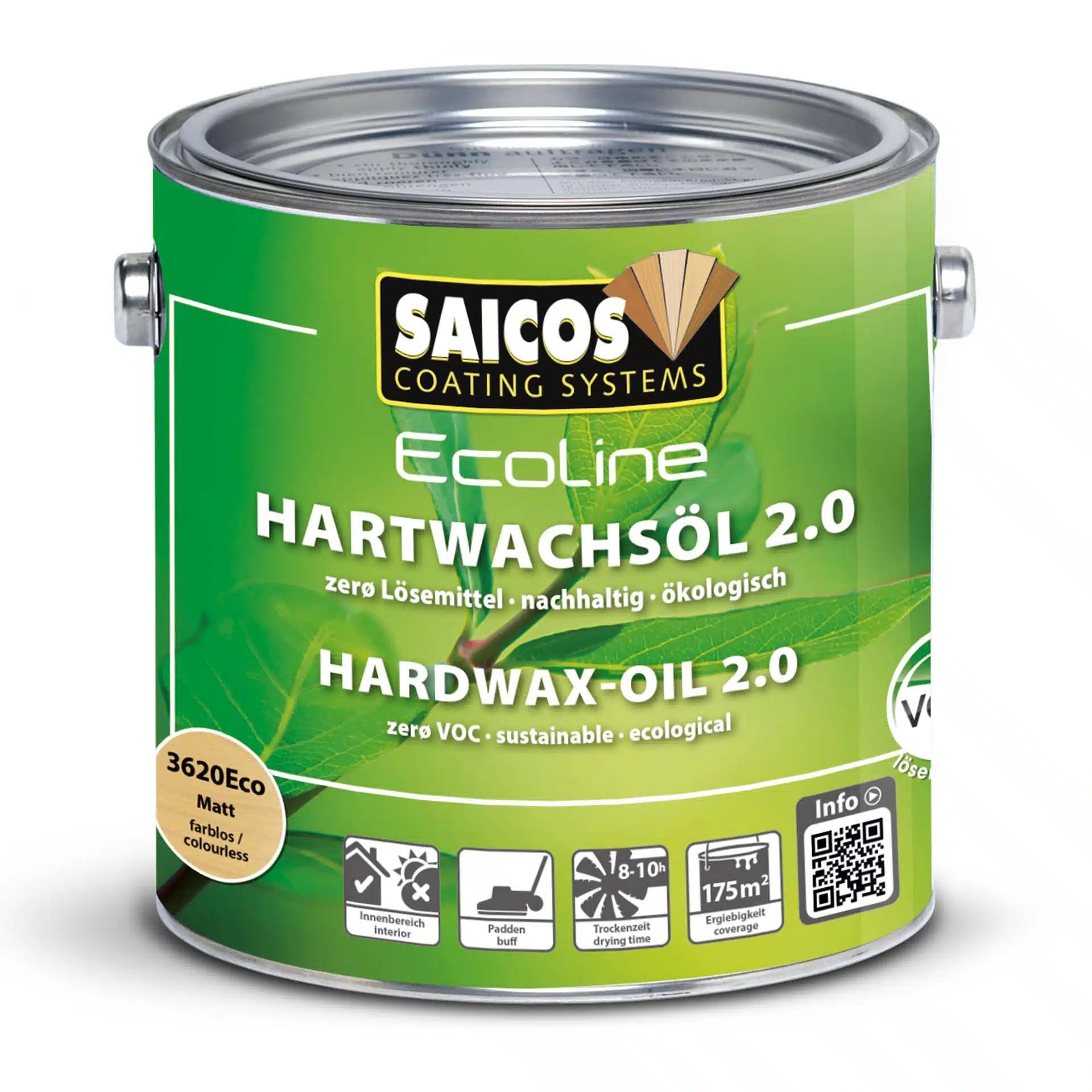 Afbeelding van Saicos Ecoline Hardwax olie 2.0 Mat (3620) 0,75L